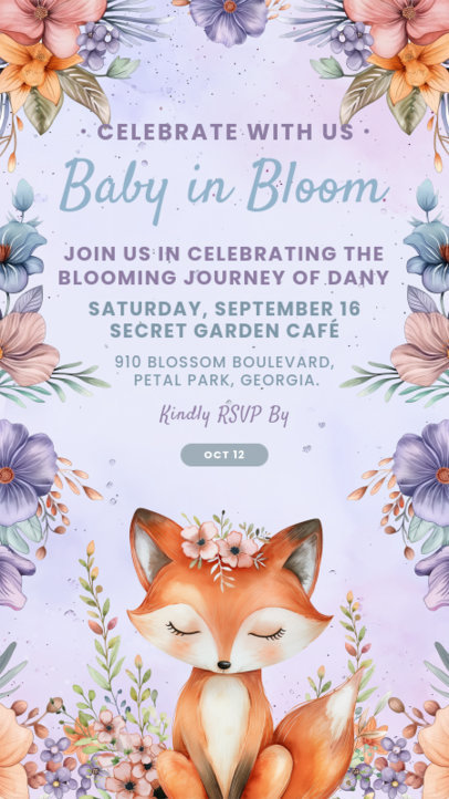 Instagram Story Generator Featuring an Invitation for a Baby Shower Celebration 6634a