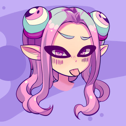 Ink War Game-Inspired Twitch Emote Maker Featuring a Girl Illustration