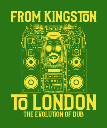 T-Shirt Design Maker with an Illustrated Sound System-Inspired Illustration 5800 6630