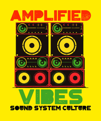 T-Shirt Design Maker Featuring Colorful Speaker Illustrations with a Sound System Culture Theme 5800 6630