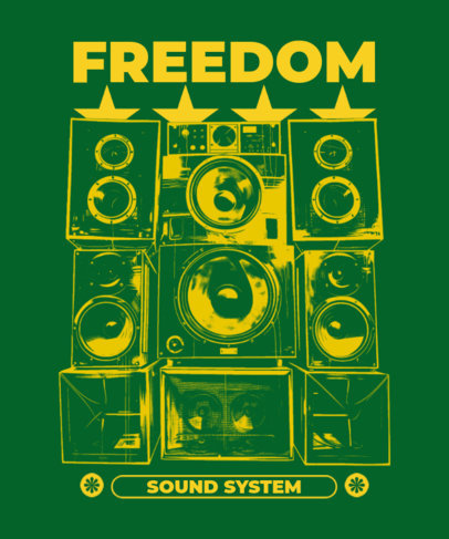 T-Shirt Design Creator Featuring Speakers Generated by AI and a Freedom Quote