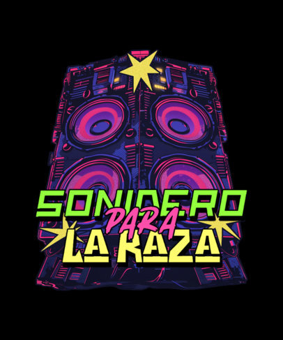 Vibrant T-Shirt Design Maker Featuring a Colorful Speaker Illustration 6633