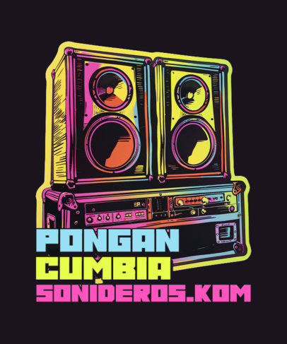 T-Shirt Design Generator Featuring a Colorful Sound System with a Quote 6633