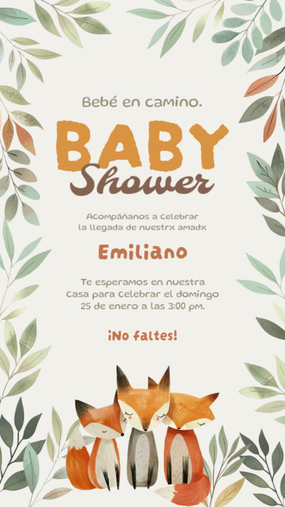 Illustrated Instagram Story Creator for a Baby Shower Invitation 6636b