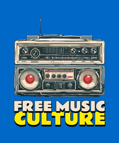 T-Shirt Design Creator with a Detailed Sound System Illustration 6631