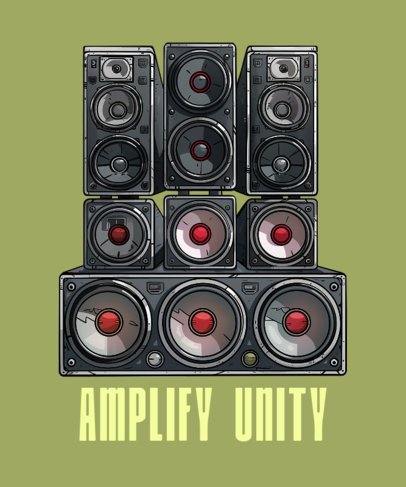 Sound Culture-Themed T-Shirt Design Creator Featuring Illustrated Amplifiers 6631