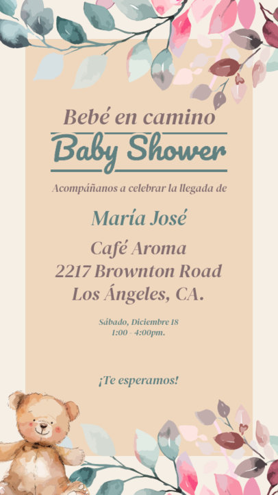 Instagram Story Generator Featuring a Baby Shower Event Invitation 6637a