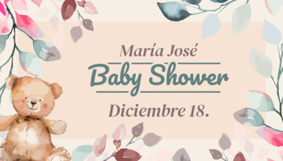 Business Card Generator Featuring a Baby Shower Event Invitation 6637a