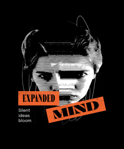 T-Shirt Design Creator Featuring an Abstract Face with a Short Quote ed7024b