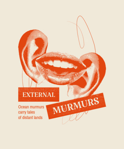 T-Shirt Design Generator Featuring Cut Out-Style Pictures of a Mouth and Ears ed7024c