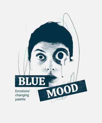 Modern T-Shirt Design Template with a Deformed Face and a Quote ed7024e