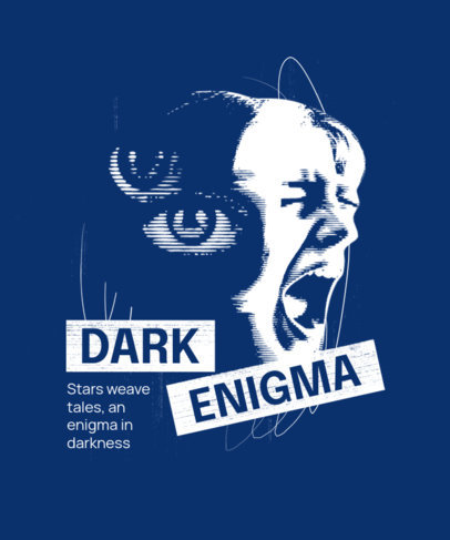 T-Shirt Design Generator with Mysterious Eyes and a Screaming Face ed7024g