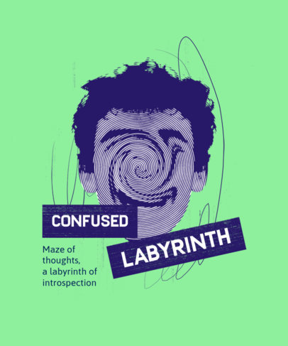 T-Shirt Design Maker Featuring a Distorted Face with a Post-Modernism Aesthetic ed7024h