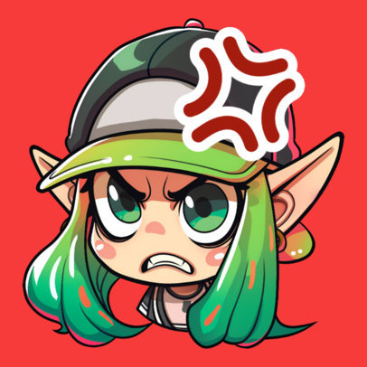 Twitch Emote Creator Featuring an Ink War Game-Inspired Elf Graphic