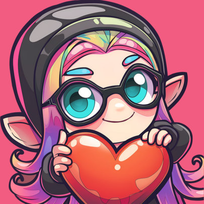 Twitch Emote Template With a Cute Elf Inspired by an Ink War Game 6643d