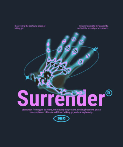 T-Shirt Design Template Featuring a Hand X-Ray-Inspired Graphic with Bones ed7022c