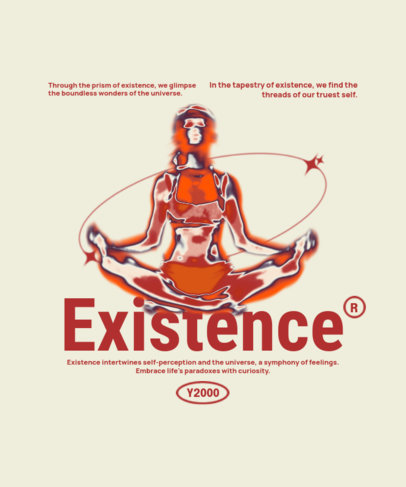 T-Shirt Design Generator with a Thermal Camera-Style Graphic of a Meditating Woman ed7022d