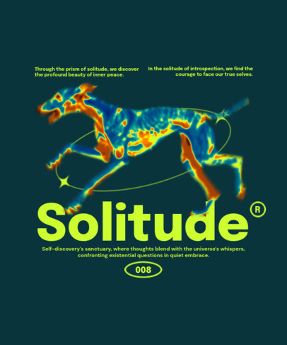 T-Shirt Design Maker Featuring a Thermal Camera-Inspired Graphic of a Running Dog ed7022e