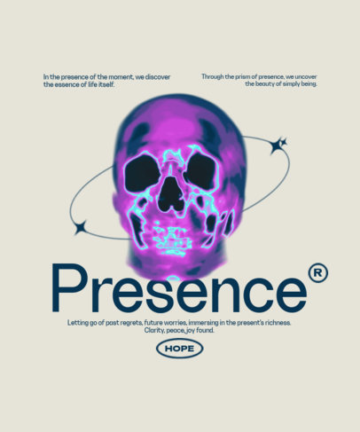 Modern T-Shirt Design Generator Featuring a Colorful Skull Illustration ed7022h