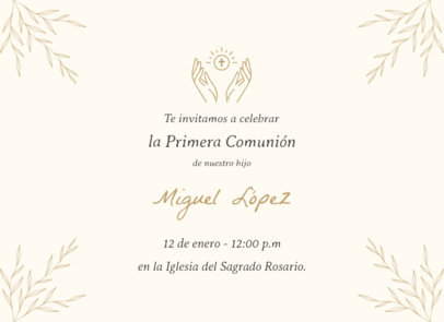 Greeting Card Template for a First Holy Communion With an Elegant Aesthetic