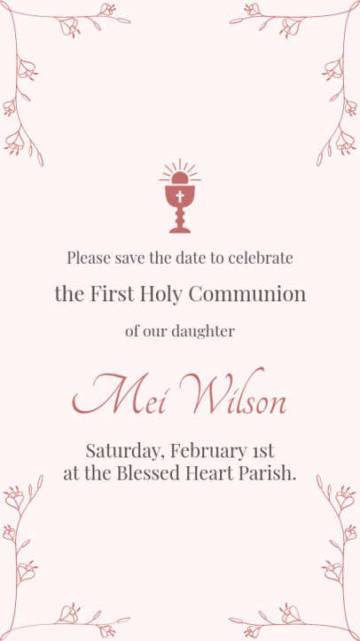Instagram Story Creator Featuring an Invitation for a First Holy Communion 6638b