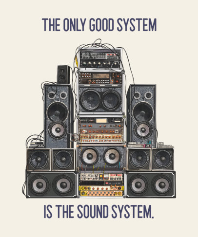 T-Shirt Design Maker Featuring an Illustrated Sound System with Wires 6632