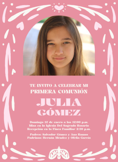 Greeting Card Generator Featuring an AI-Created Photo and a First Holy Communion Invitation