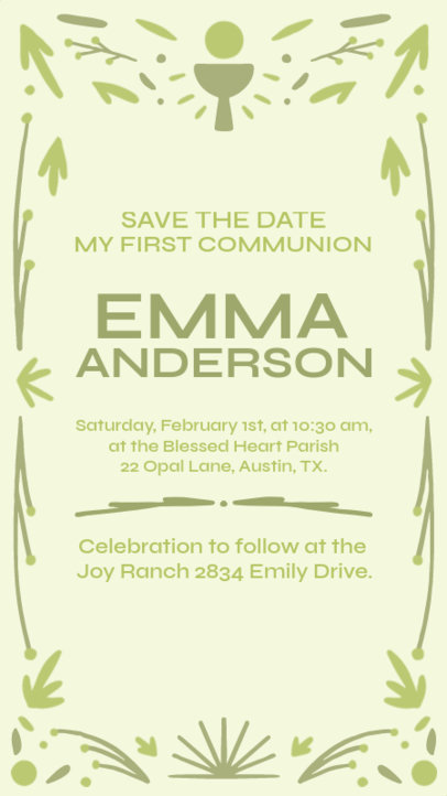 Instagram Story Template for a Religious Ceremony With a First Holy Communion Theme 6639c