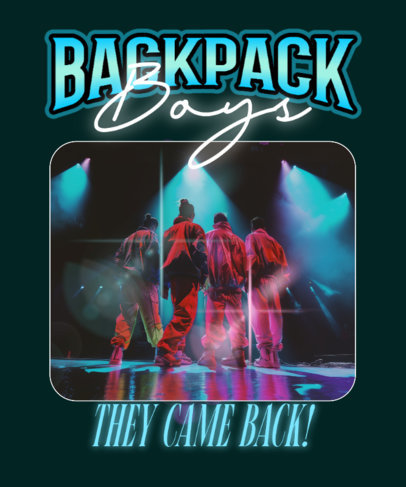 Music T-Shirt Design Template With a Bootleg Style for Boy Band Enthusiasts