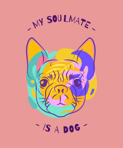 T-Shirt Design Template with Colorful Animal Images