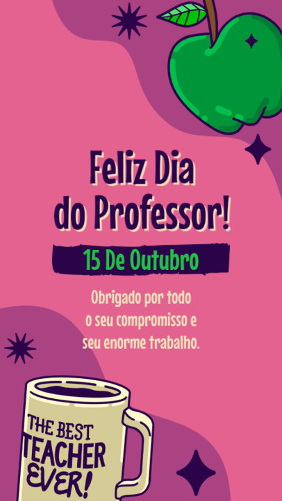 Instagram Story Maker With a Thankful-Themed Message for Teacher's Day