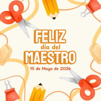 Instagram Post Creator for Teacher's Day Featuring a Sweet Message