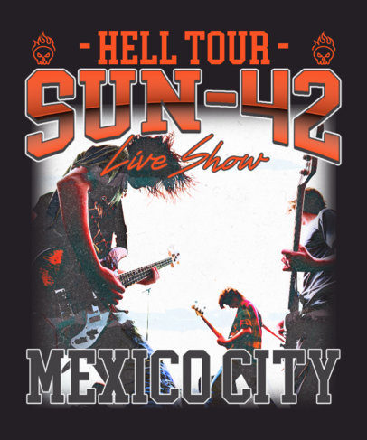 Merch-Themed T-Shirt Design Template for a Pop-Punk Music Band Concert