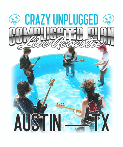 T-Shirt Design Maker for a Pop-Punk Boy Band Featuring a Bootleg Theme