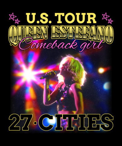 T-Shirt Design Generator for a Pop Music Artist's World Tour 6544i