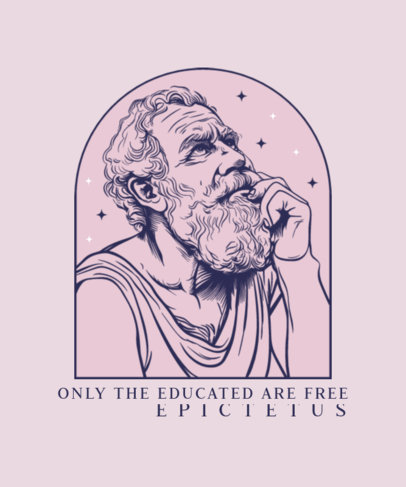 T-Shirt Design Maker Featuring a Wisdom Quote From a Greek Philosopher 6651a