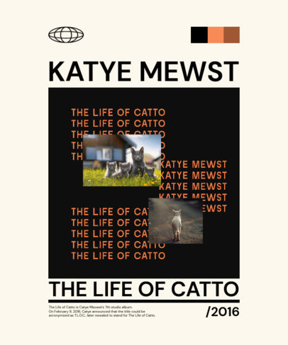 T-Shirt Design Maker with Cats and Repetitive Text Inspired by a Controversial Rapper ed7034