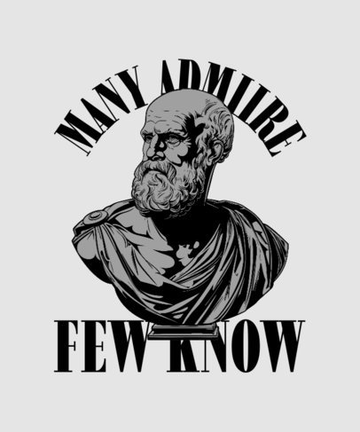T-Shirt Design Maker Featuring an Ancient Philosopher and a Quote
