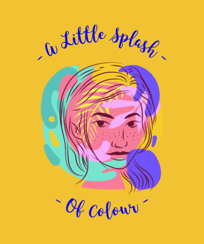 T-Shirt Design Maker with a Colorful Face Design