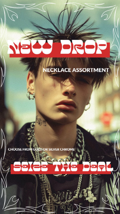 Instagram Story Template for a New Necklace Drop Sale 6662c