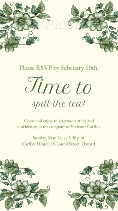 Tea Party Instagram Story Video Creator Inspired by a Historical Romance Show 8546