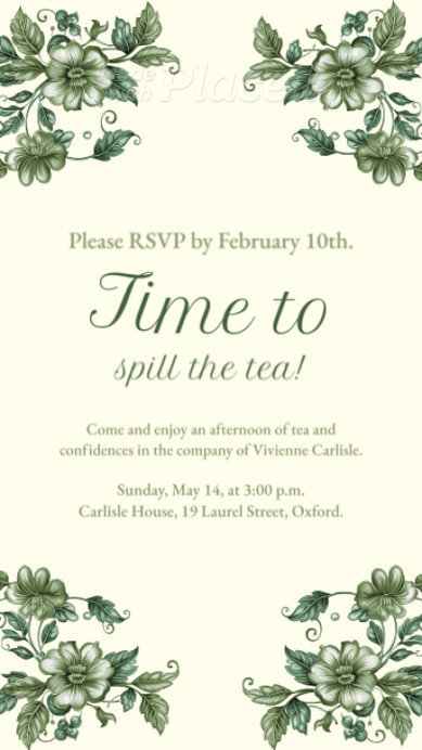 Tea Party Instagram Story Video Creator Inspired by a Historical Romance Show
