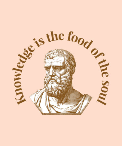 T-Shirt Design Maker with an Illustrated Bust of Plato and a Knowledge Quote 6651 6654