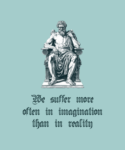 T-Shirt Design Template Featuring a Suffering-Themed Quote by Seneca 6651 6654