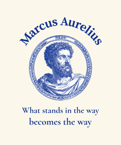 T-Shirt Design Generator Featuring an Illustrated Philosopher with a Famous Phrase
