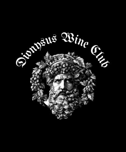 T-Shirt Design Creator Featuring the Head of the Greek God Dionysus 6651 6654