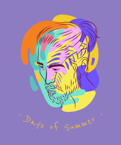 T-Shirt Design Template with Customizable Quotes and Images