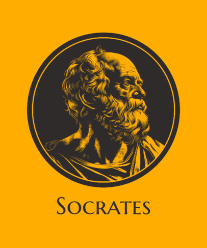 T-Shirt Design Creator Featuring a Socrates Graphic and a Philosophy Theme