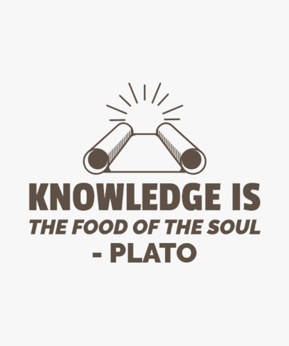 T-Shirt Design Template Featuring a Quote by a Greek Philosopher