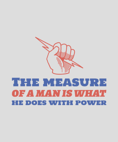T-Shirt Design Creator with a Philosopher's Quote and a Fist with a Bolt